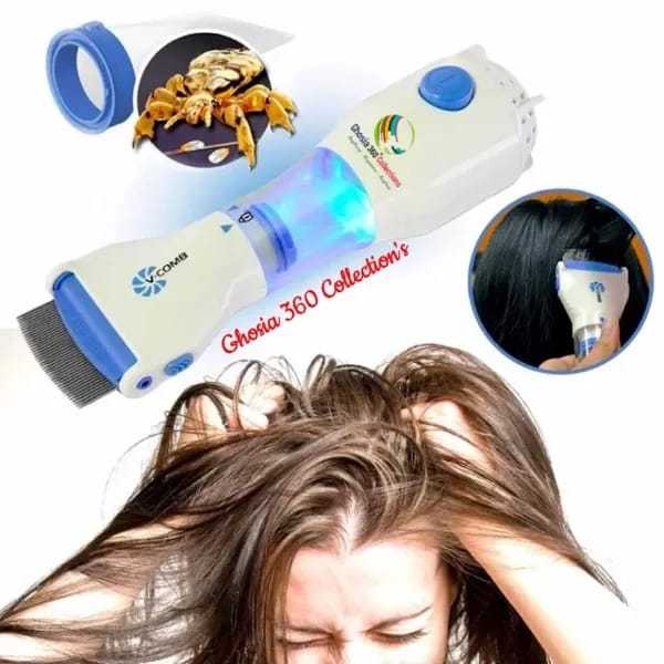 Anti Lice And Nit Eggs Removing V-Comb Electric Machine Painless And Chemical Free Multipurose V-Comb with Extra Filters Premium Quality Product