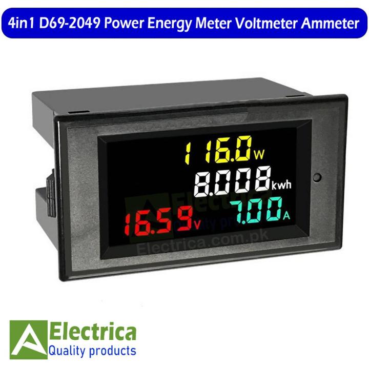 4 in 1 AC 80-300V 100A Multifunction D69-2049 AC Digital LCD Volt Amp Watt Energy Meter AC Voltmeter Ammeter with Current Transformer D69-2049 Power Energy Meter by Electrica