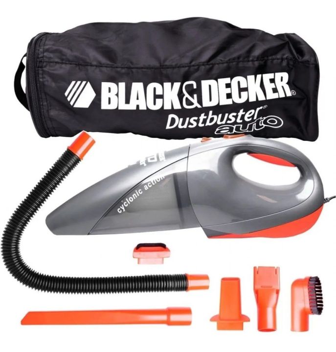 Black&Decker Car Vacuum Cleaner 12v 700ml Big Capacity Cyclonic DustBuster Auto ACV1205 with Full Accessories & Storage Bag