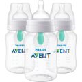 Avent Natural Feeding Bottles (11oz/330ml) - Multicolor - Anti-Colic, Feeding Bottle with Air Free Vent. 