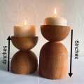 Wooden Candle Holder Pack of 1 Natural Finish Decorative Candle Stand for Home Office Living Room Tabletop Decor. 