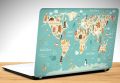 World Map, Blue, Laptop Skin Vinyl Sticker Decal, 12 13 13.3 14 15 15.4 15.6 inch Laptop Skin Sticker Cover Art Decal Protector Fits All Laptops. 