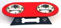New Style Wooden Pet Bowls Stand in Red & Black Contrast for Food & Water. 