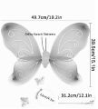 3pcs/Set Butterfly Wing Party Angel Wings Cosplay costume for girls kids princess hairband fairy wants dress Princess Girl Fairy, School Party Dress For Daughter. 