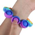 Popit Stress Relief Wristband Fidget Toys, Wearable Push Pop Bubble Sensory Fidget Hand Finger Press Silicone Bracelet Toy. 