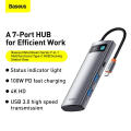Baseus 7-in-1 Star Joy Series Multifunctional Type-C HUB Docking Station Gray. 