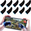 PUBG Mobile Finger Sleeve, Pack of 10 Finger Sleeves for Gaming, Anti-sweat Thumb Sleeves for Mobile Gaming, Breathable Pro Gaming Finger Gloves, Weightless Magnetic Touch Screen Finger Sleeves (Blue). 