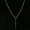 NK547 Punk Women Jewelry Minimalist Tiny Dainty Collier Unique Round Circle Bar Pendant Short Clavicle Necklace For Girl Chain Golven Toy. 