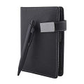 Pack of (2) TwoNotebook Small Black Leather  Dairy with Black Pen Smart Dairy (Soft Cover). 