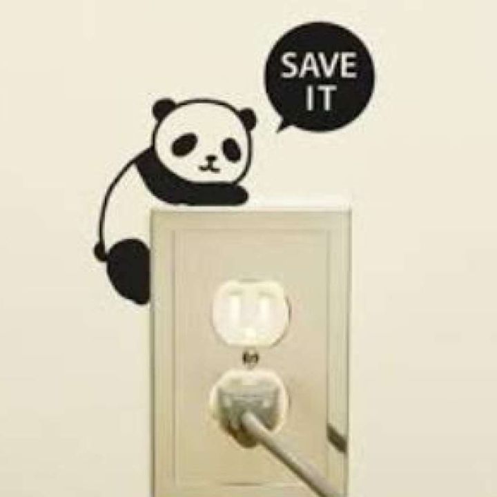 Panda switchboard wall sticker switch board stickers panda funny black switch sticker 5 inches