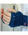 Blue Wool Gloves for Women. 