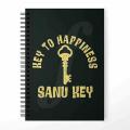 Key To Happiness Design Printed Notebook - University Notebooks  - Diary - Personalized. 