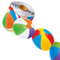Bulletin Board Border 68.9 Feet Beach Ball Border Trim Borders for School Classroom Home Chalkboard Decoration Easy Install Easy to Use. 
