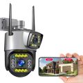 4MP, cctv camera wifi v 380 Pro wireless outdoor IP security surveillance camera, AI moving tracking alarm, infrared night vision, Dual Lens Surveillance Camera, Night Vision, 1080p, Full HD, Auto Outdoor, H.265, V380 Pro. 