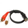 30cm Audio Video Cable 3.5mm Female to 2 RCA Male AV Connector. 