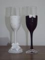 Decorated Wedding Glasses. 