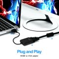 HDMI to VGA Converter Cable Adapter - Ultra HD 1080p Video Resolution HDMI to VGA Converter For PS4 PlayStation Gaming PC Xbox 360 Laptop LED TV Projector Desktop PC. 