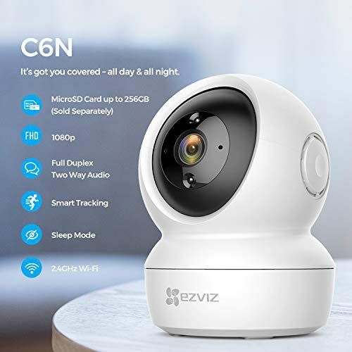 Ezviz  C6N Indoor  2 Megapixel, Wi-Fi Home Security IP Baby Monitor Camera - FHD 1080P - Wireless - Two way Talk - Microphone - SD Card upto 256GB, without SD Card,