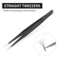 Professional Eyelash Extension 2 Pcs Tweezers Set Straight and Curved Pointed Tips Tweezer Beauty Tools. 