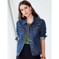 Women Longline Denim Jacket. 