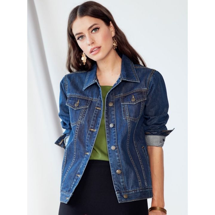 Long denim jacket women best sale