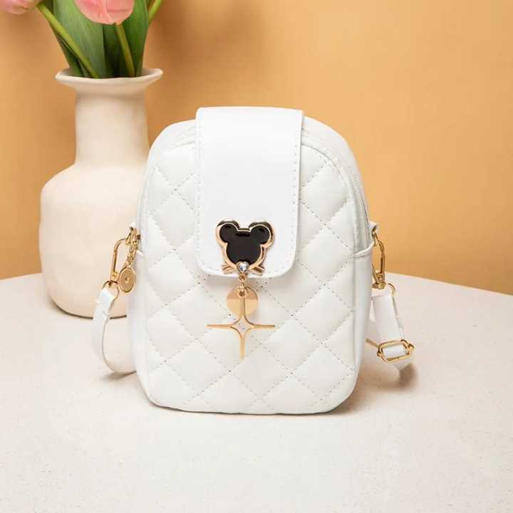 PU Leather Bucket Shoulder Bag for Women with Printed Strap and Large Capacity