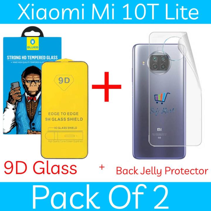 Pack of 2 - Xiaomi Mi 10T  Lite 9D 21D 11D 99D 100D 101D Tempered Glass Black Border Transaprent Screen Protector For Xiaomi Mi 10T  Lite   + 9H Flexible Anti Shock Camera Coverage Lens Protector For Xiaomi Mi 10T  Lite
