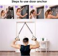Gym Belt with Box | 5-in-1 Power Exercise Resistance Band Set – Adjustable Fitness Equipment for All | Without Box | Pouch Packing. 