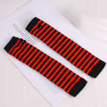 Fingerless Gloves Striped Windproof Thick Arm Wrist Gloves. 