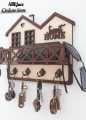 Wooden House shape Wall Mounted keychains and Mobile holder | Hanging our keys|. 