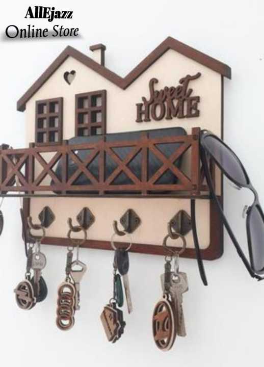 Wooden%20House%20shape%20Wall%20Mounted%20keychains%20and%20Mobile%20holder%20%7C%20Hanging%20our%20keys%7C%20-%20Image%205