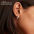 【BeginnerBer】eManco Vintage Croissant Stainless Steel Hoop Earrings for Women Simple Round Circle Ear Rings Simple Accessories Party Jewelry. 