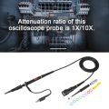 200Mhz Oscilloscope Probe Clip Scope Test BNC End Probe P2200 10X/1X Black with Adjust Tool Kits. 