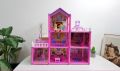 Holiday Villa Three Story Pink Doll House For Girls - 129 pcs - 24 inches. 