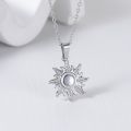 【IKE】Sun Necklace Stainless Steel Plated Dainty Gold Chain Sun Pendant For Charm Women Birthday Party Fashion Jewelry. 