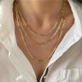 Wholesale Pvd 18k Gold Plated Women Jewelry Non Tarnish Jewelry Paper Clip Paperclip Link Chain Stainless Steel Necklace. 