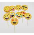 EMOJI CUPCAKE TOPPER PACK OF 10 CUPCAKE TOPPERS. 