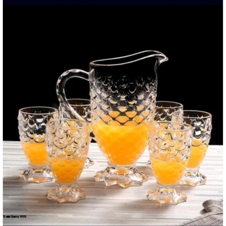 DELISOGA Glassware 1.85 Liter Water Jug - Pitcher- High Borosilicate Glass
