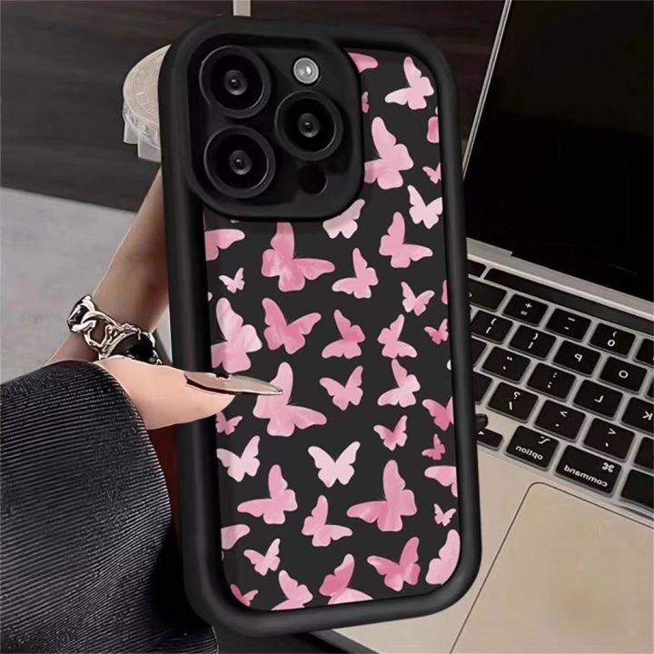 Aesthetic Simple Cute Casing Cartoon Butterfly Pattern Case for VIVO Y19S 4G Silicon Softcase Premium Shockproof Back Cover