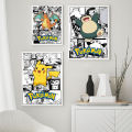 Anime Game Pokemon Manga Posters Charizard Pikachu Snorlax Canvas Painting Wall Art HD Print Picture Living Room Home Decor. 