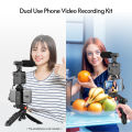 Ultimate Vlogging Kit : Complete Mobile Video Making Setup with Tripod, Microphone, LED Light and Bluetooth Remote - Perfect for YouTube, Live Streaming and Photography - AY-49. 