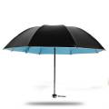 BLACK COMPACT FOLDING TRAVEL UMBRELLA. 