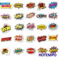 50pcs BAM POW WOW BOOM BANG OMG OOP Explosion Cloud Style Anime Slogan Stickers Pack for Phone Laptop Luggage Skateboard Sticker. 