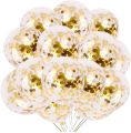 Pack Of 5 Confetti Balloons 12 Inch Clear Latex Party Balloons with Confetti Inside For Birthday, Wedding, Bridal Shower, Baby Shower And Graduation Party Decorations. 