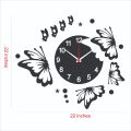 Stars and Butterflies Wooden Wall Clock with Small Stars and Circle Butterfly Clock Home Decor for All Type Rooms. 