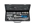 MS - Licota Made In Taiwan 24 Pcs 1/2" Dr. Flank Socket Set Metal Case 10-32mm. 