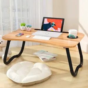 Modern End Table Laptop Table With Storage Shelf