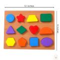 Wooden Geometric Shape Puzzle for Kids, Preschool Educational Teaching Toy for Boys and Girls (Geometrical Shapes). 
