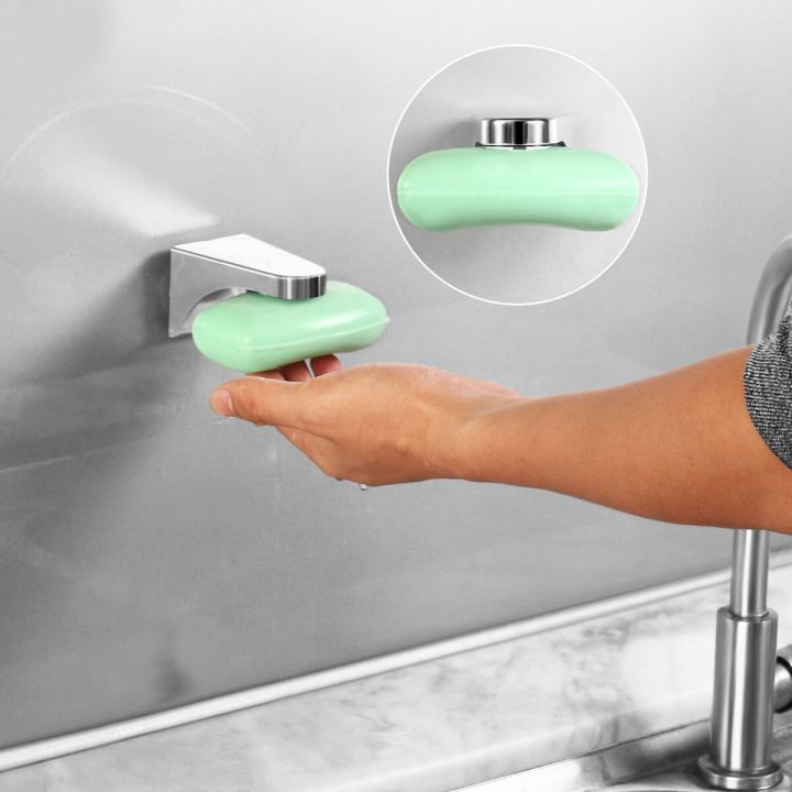 Magnetic Soap Holder Elegent Tool Free Rustproof Sponge Holder Dish Holder Soap Dish for Bathroom
