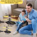 Helicopter Remote Control and Hand Sensor Charging, 2 in 1 Helicopter Toys with 3D Light, Indoor & Outdoor Flying Toys for Boys Kids (Multicolour) - Free Delivery. 